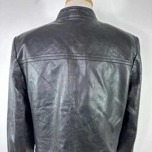 NWT Michael Kors Black Lamb Leather Moto Jacket Women's Size XL - Picture 10 of 16
